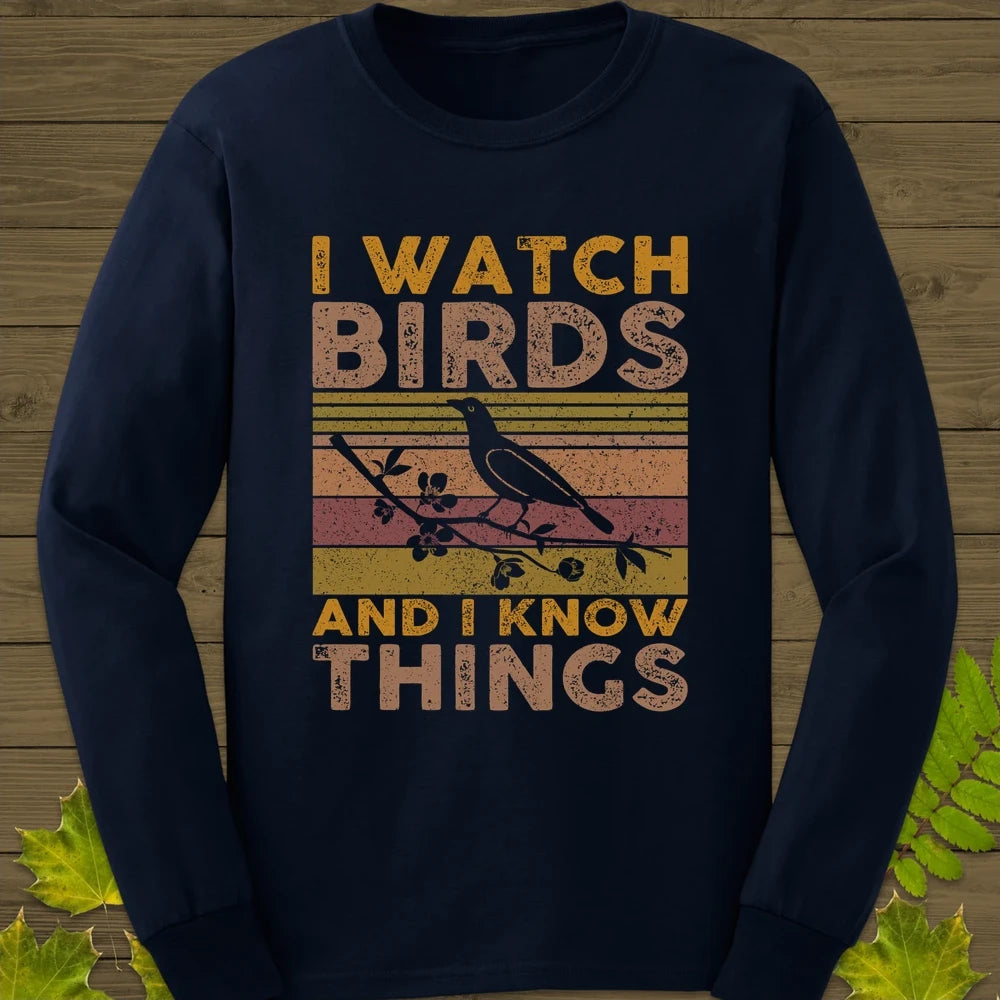 Watch Birds, Know Things Long Sleeve Navy
