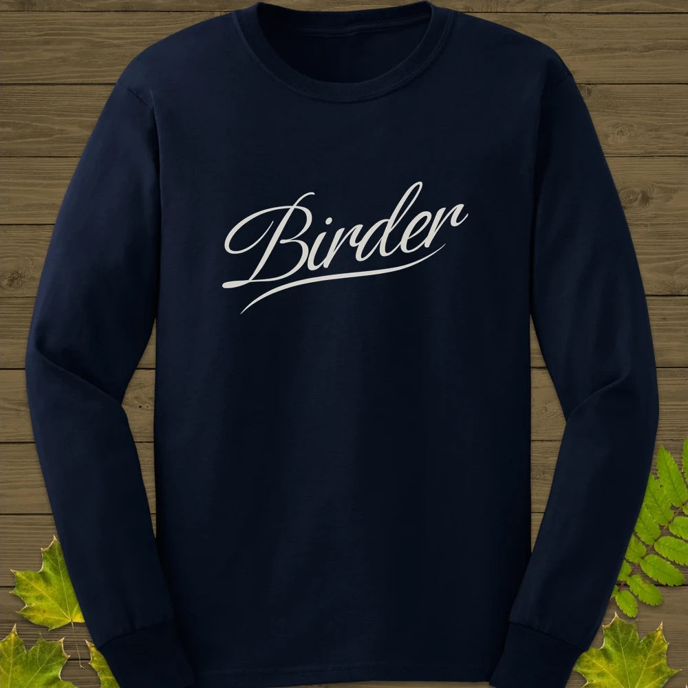 Birder Script Long Sleeve Navy