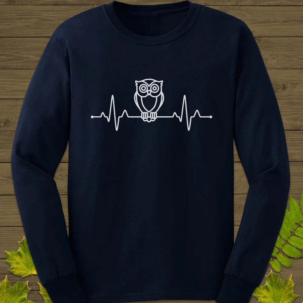 Owl Heartbeat Long Sleeve Navy