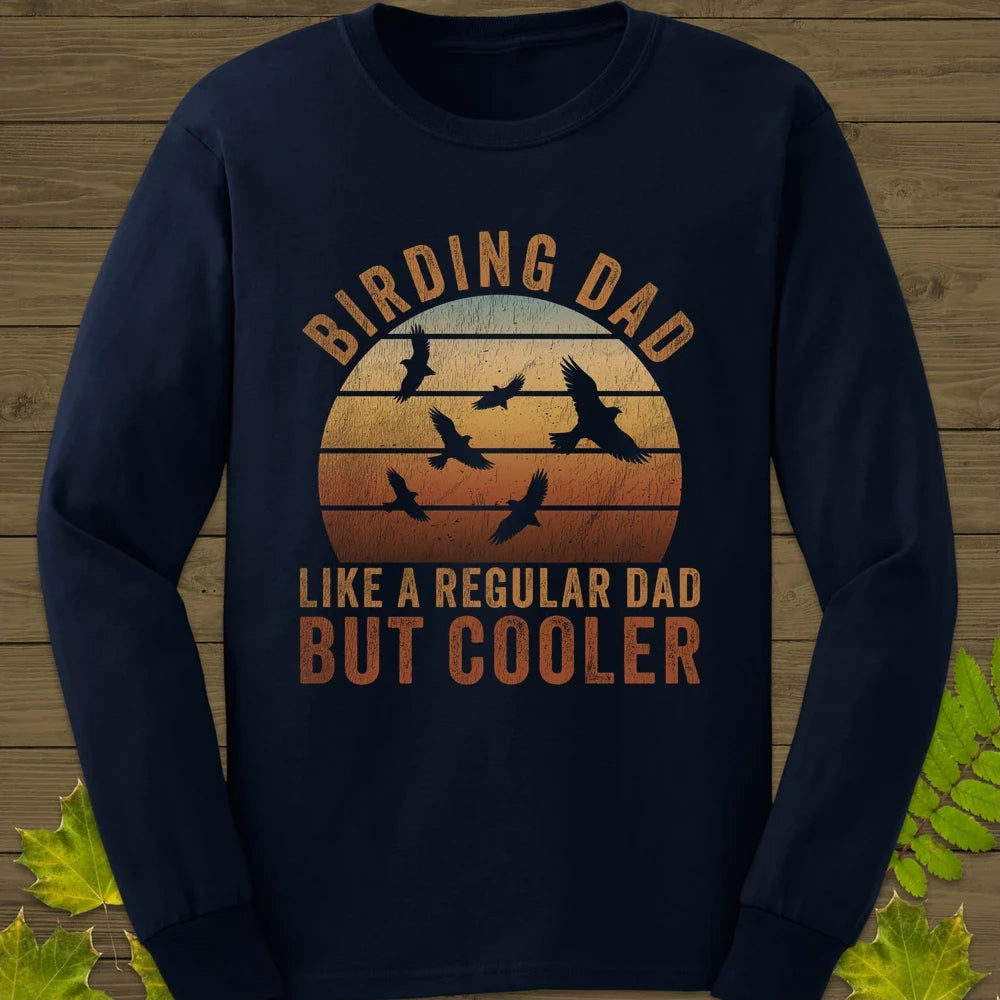 Cool Birding Dad Long Sleeve Navy