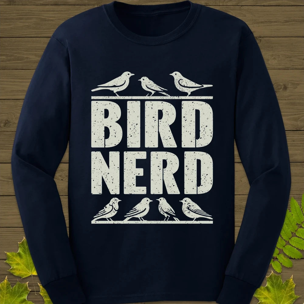 Bird Nerd Long Sleeve Navy