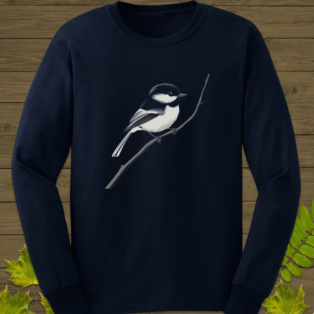 Black-Capped Chickadee Long Sleeve Navy