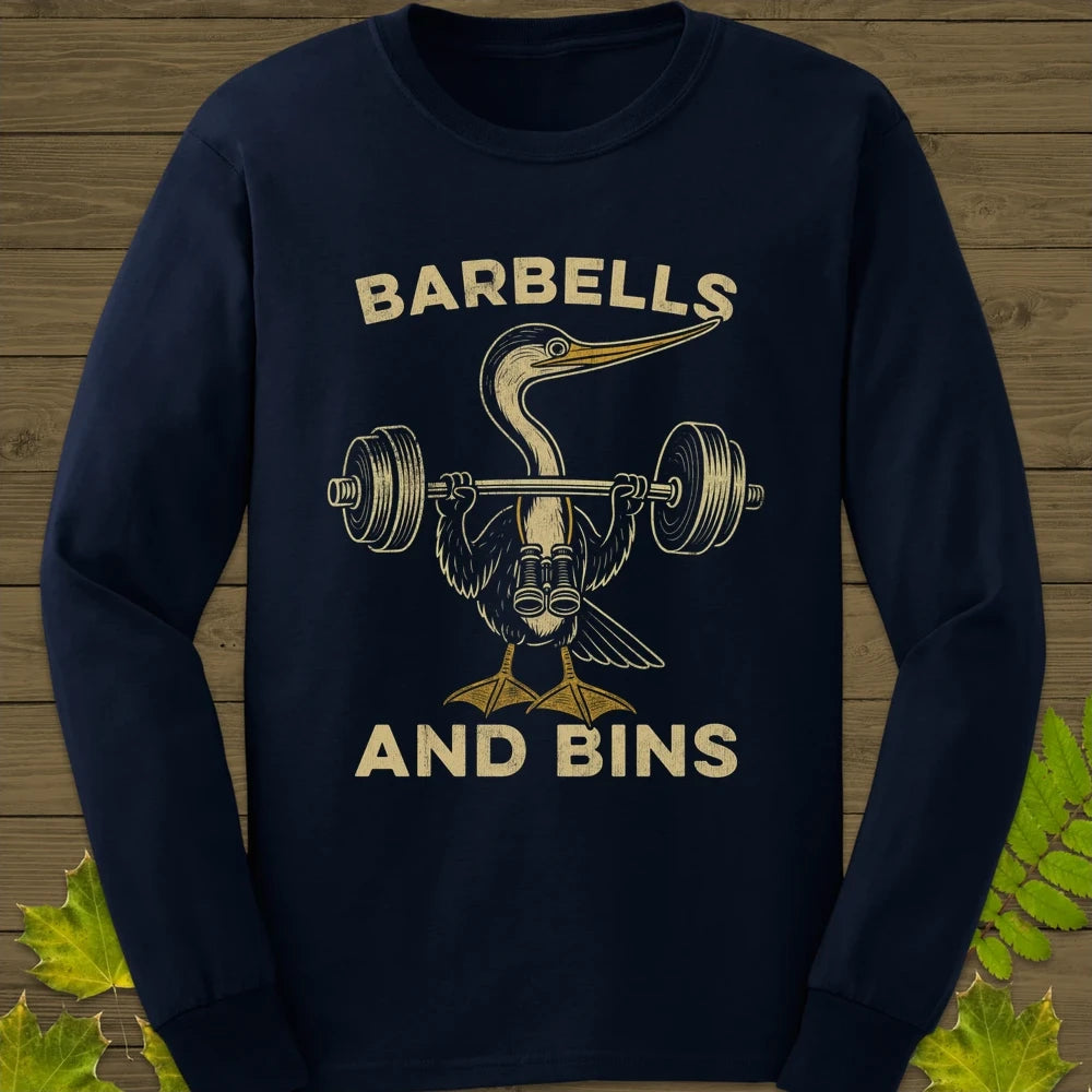 Barbells and Bins Long Sleeve Navy