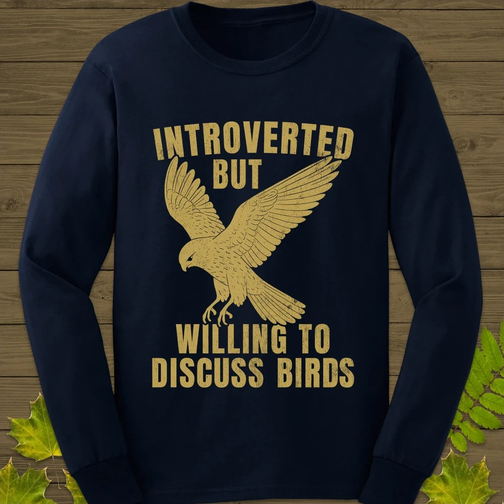 Willing To Discuss Birds Long Sleeve Navy