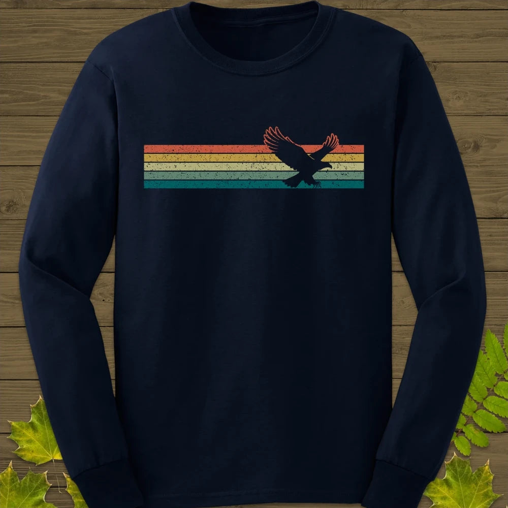 Retro Stripe Eagle Long Sleeve Navy
