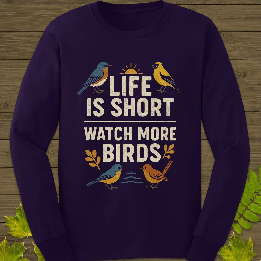 Watch More Birds Long Sleeve Purple