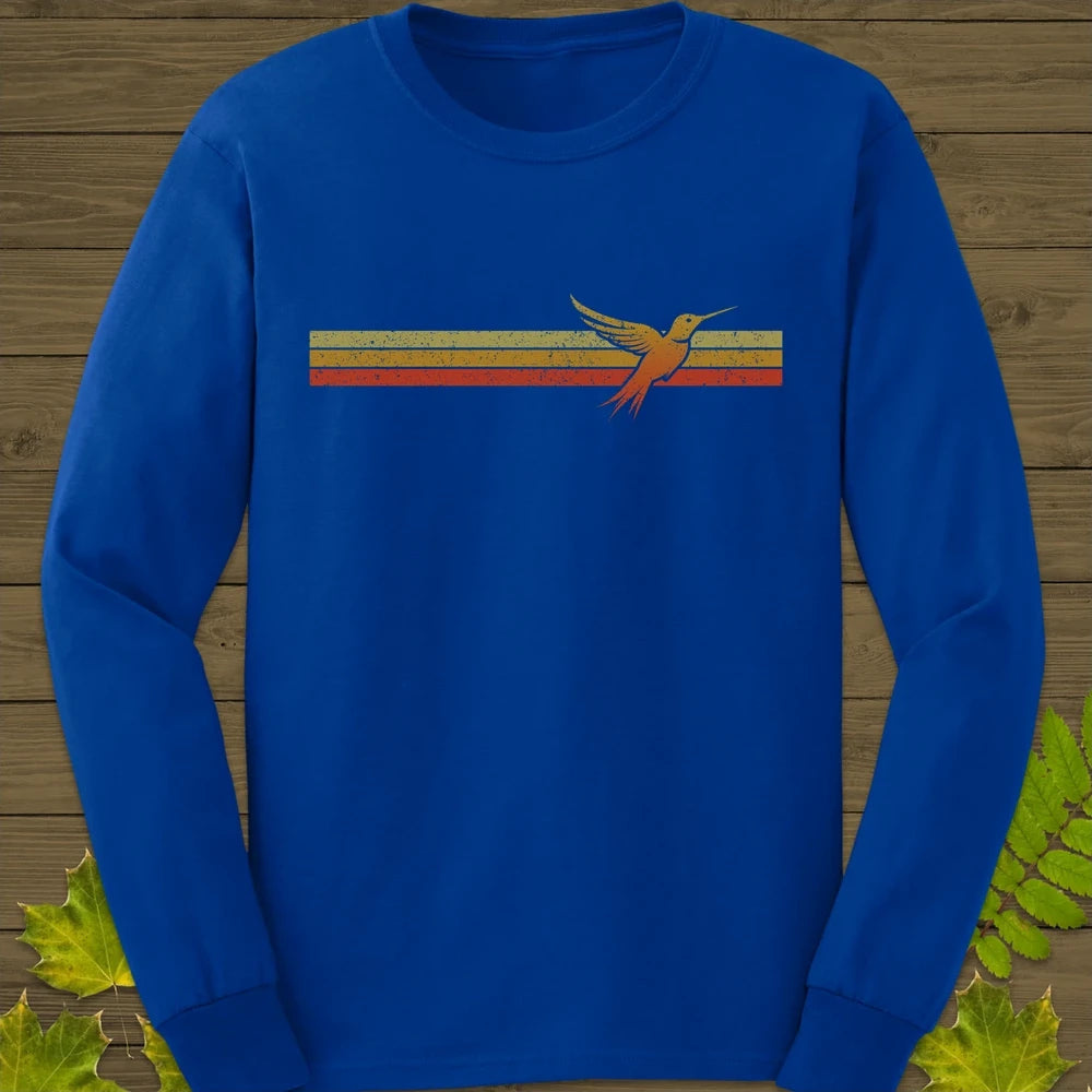 Retro Stripe Hummingbird Long Sleeve Royal