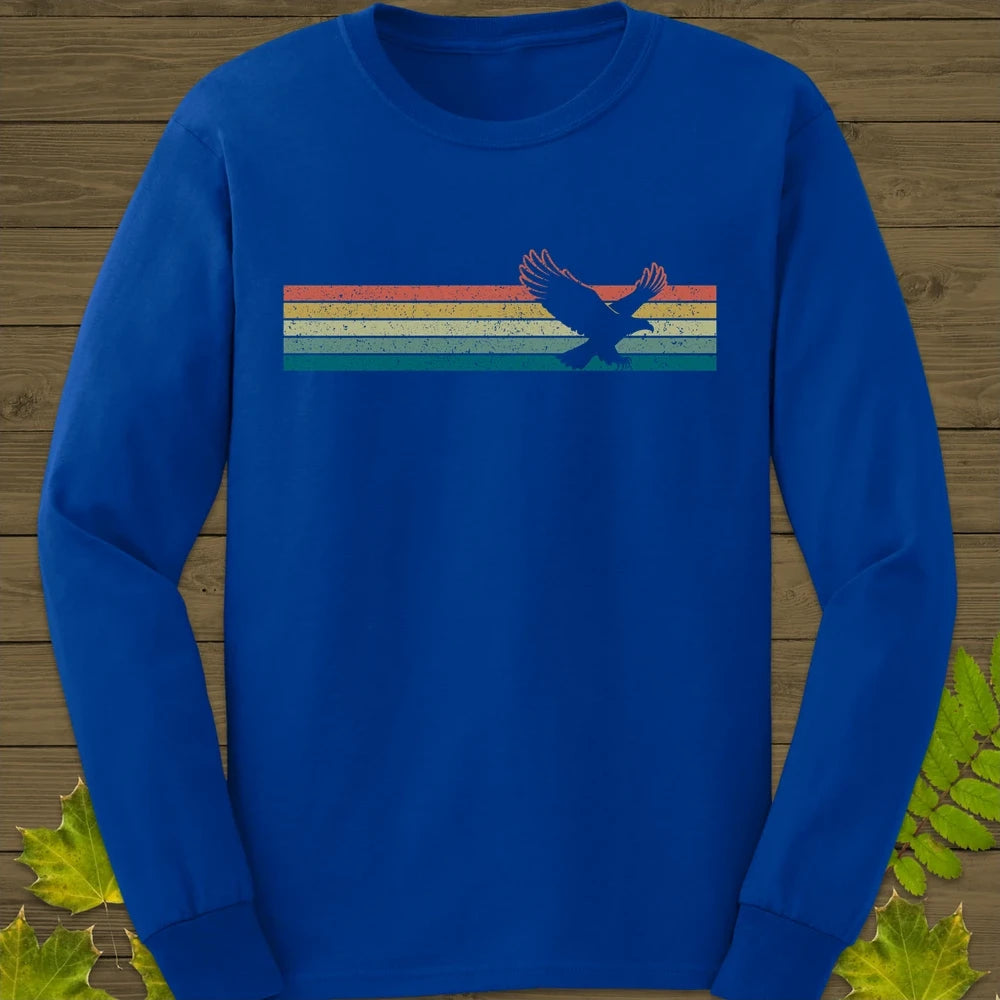 Retro Stripe Eagle Long Sleeve Royal