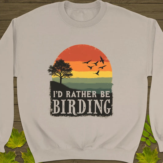 Rather Be Birding Crewneck Sweatshirt Sand