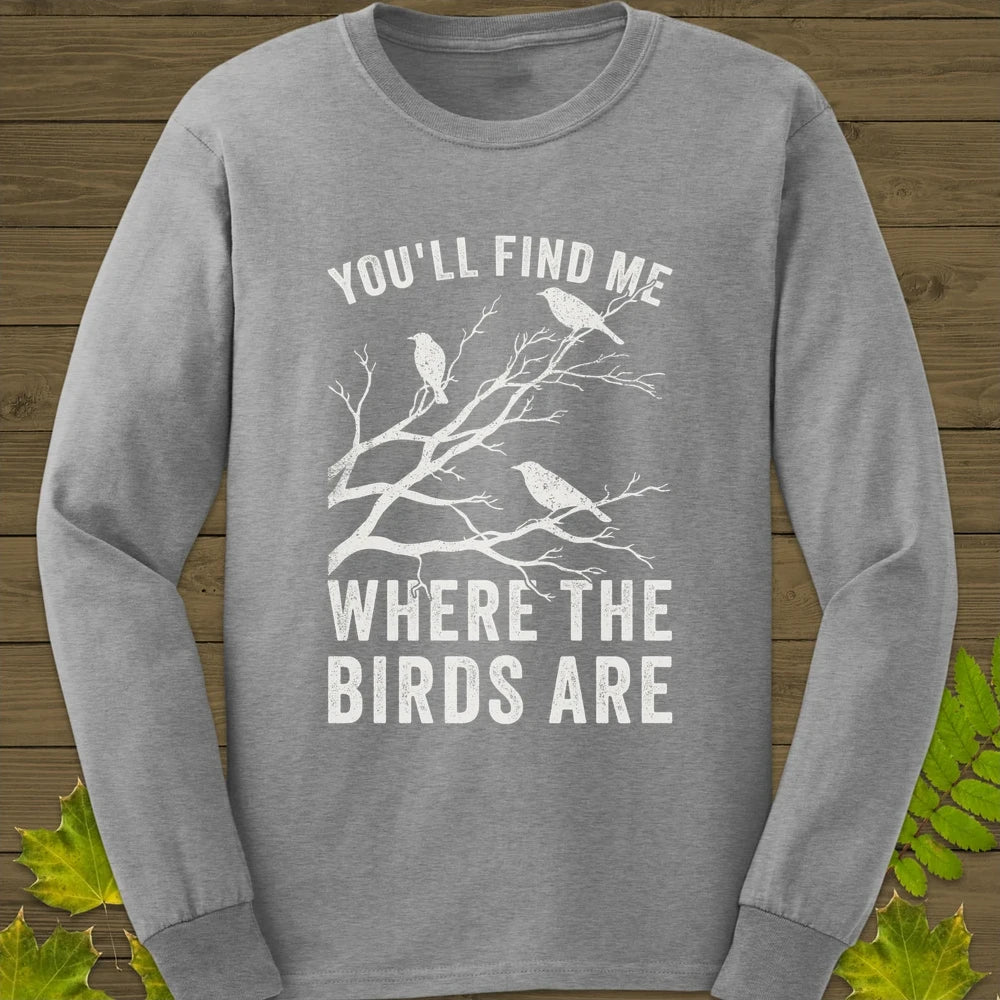 Where The Birds Are Long Sleeve Sport Grey