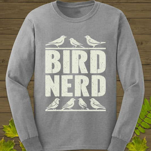 Bird Nerd Long Sleeve Sport Grey