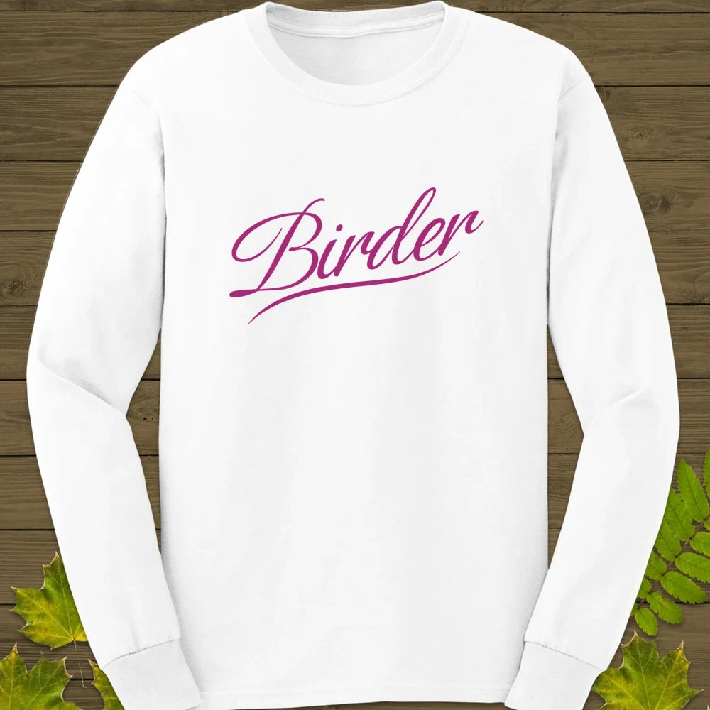 Birder Script Long Sleeve White