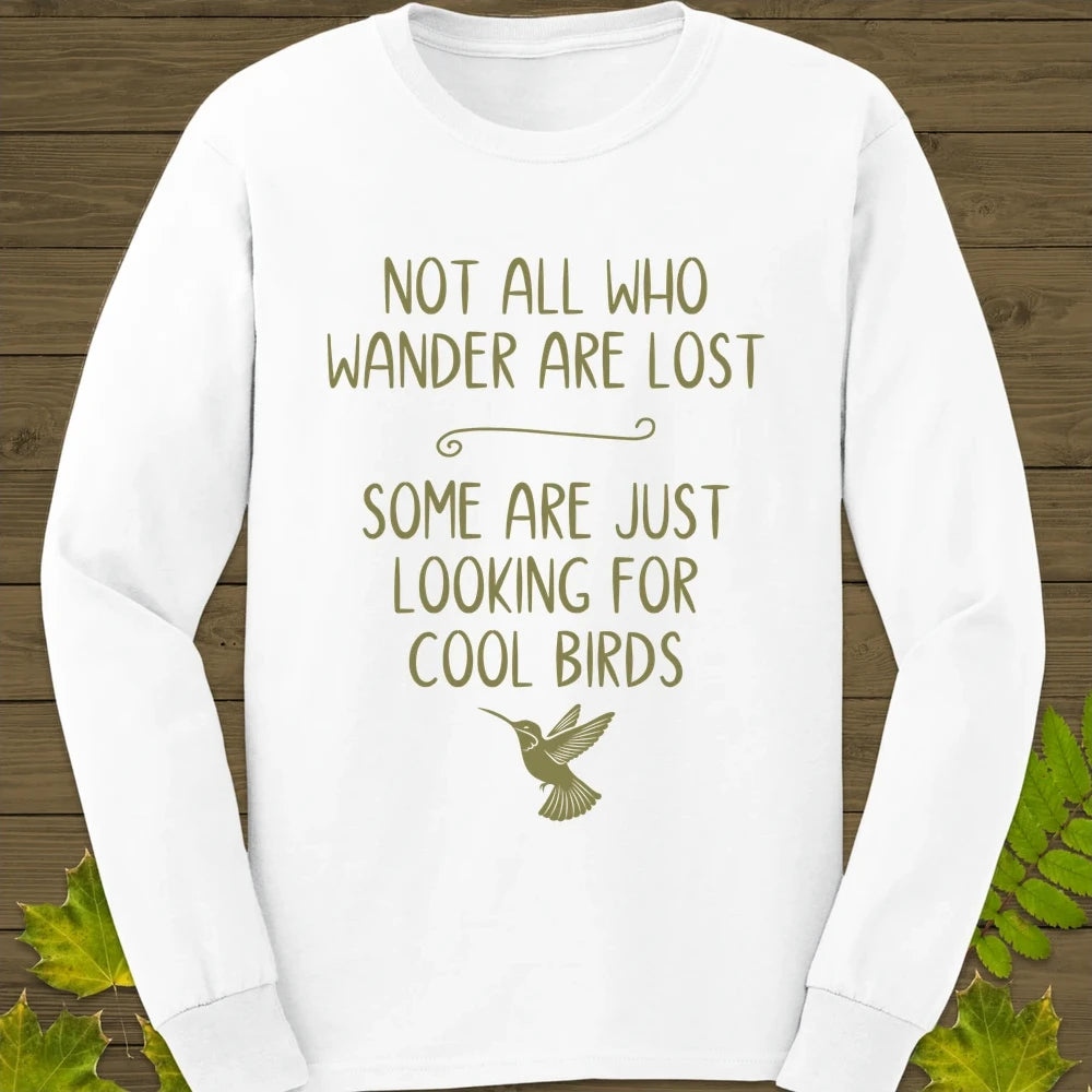 Looking For Cool Birds Long Sleeve White