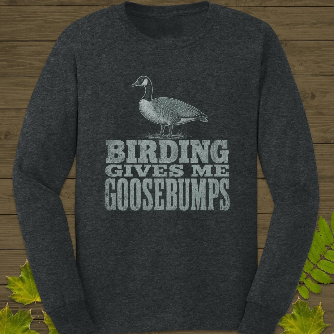 Birding Goosebumps Long Sleeve Dark Heather