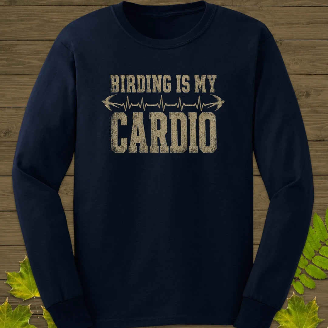 Birding Is My Cardio Long Sleeve Navy