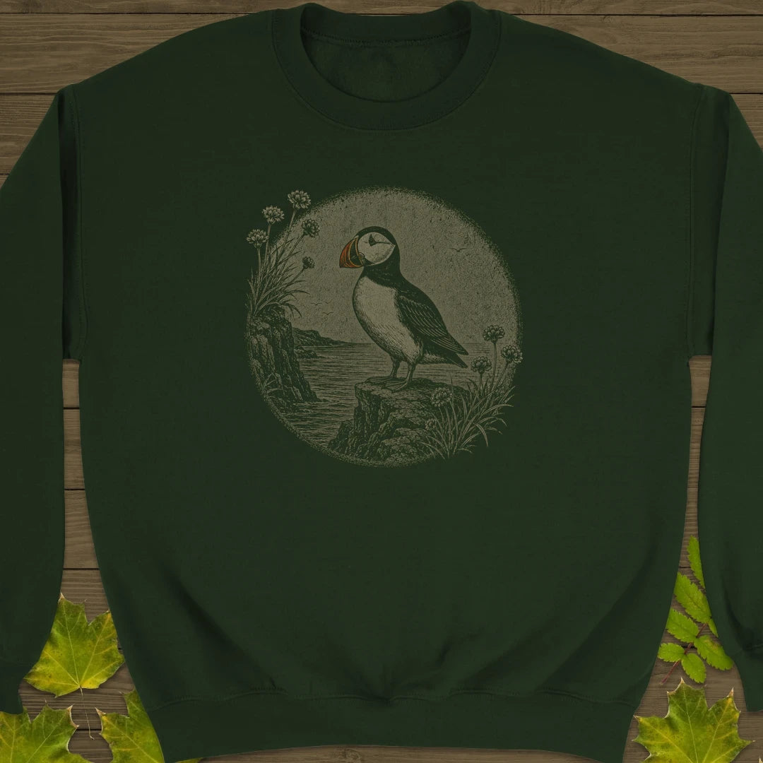 Cliff Puffin Sweatshirt Forest Green
