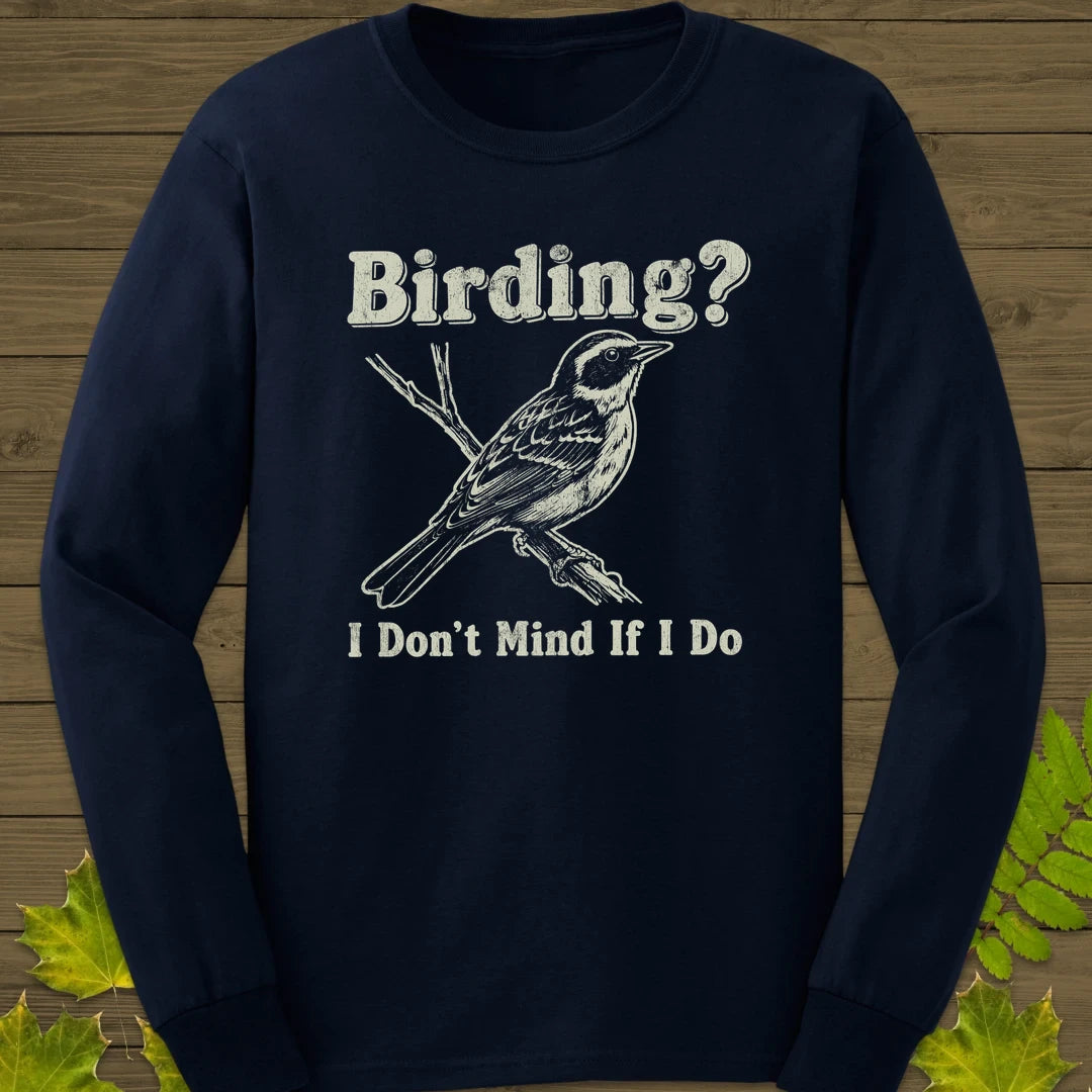 Don't Mind Birding Long Sleeve Navy