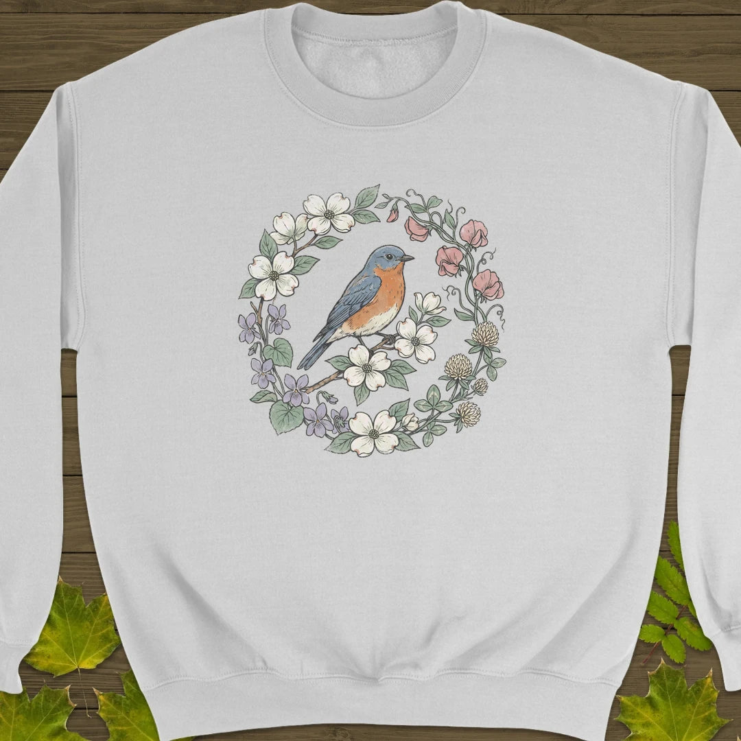 Blue & Bloom Sweatshirt White