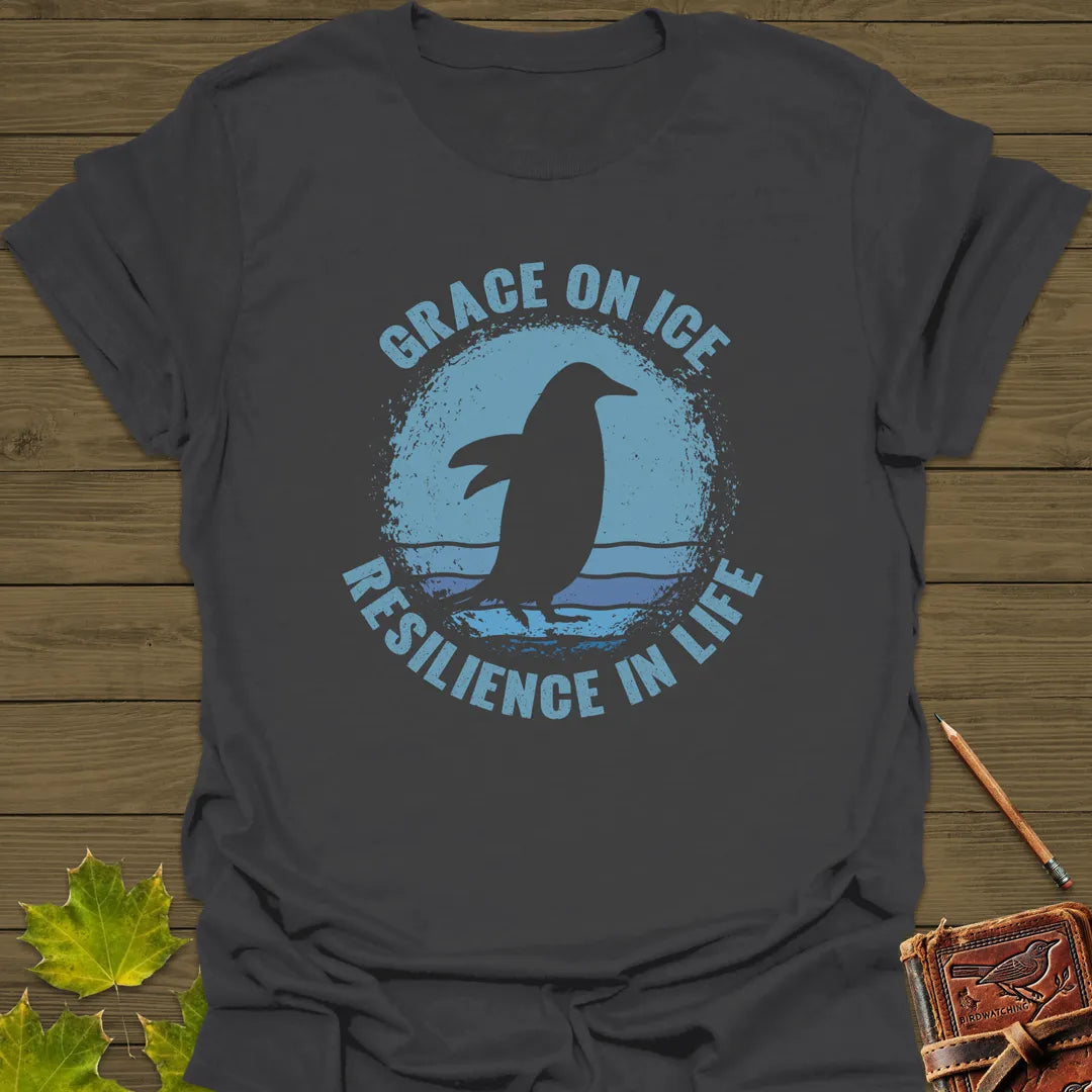 Grace on Ice Penguin T-Shirt Charcoal