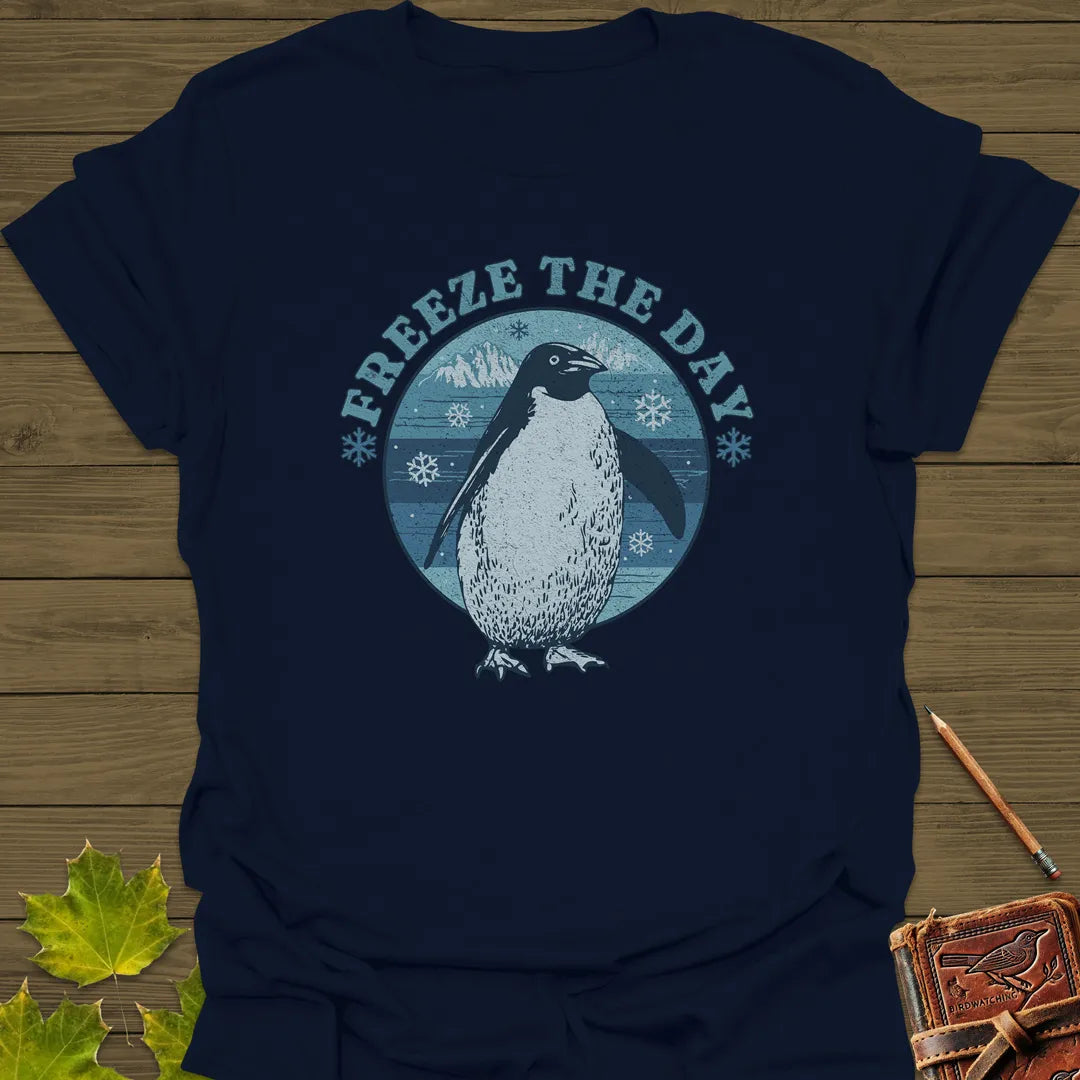 Freeze The Day Penguin T-Shirt Navy