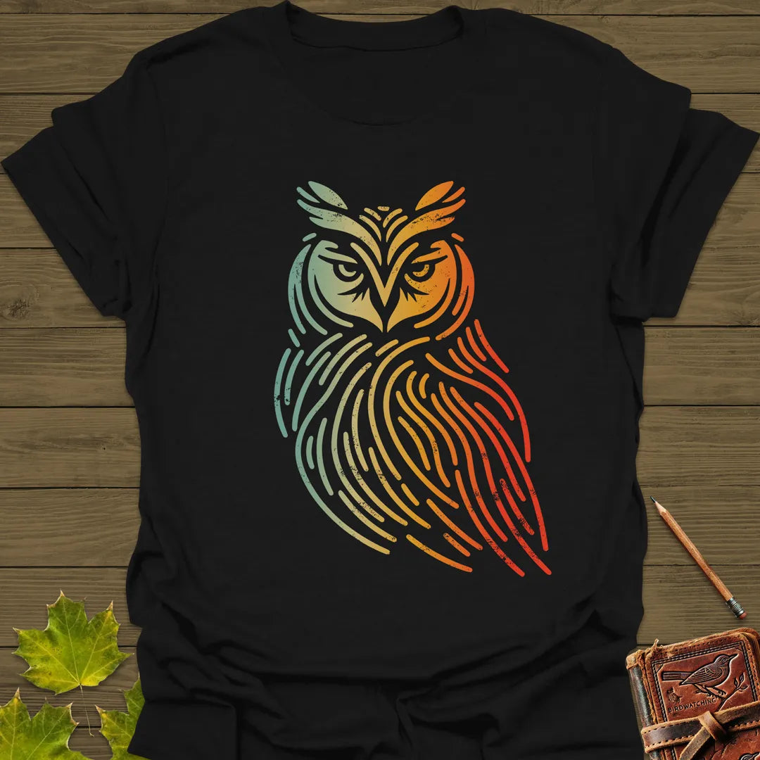 Modern Owl Silhouette T-Shirt Black