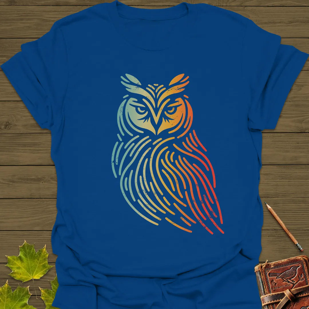 Modern Owl Silhouette T-Shirt Royal