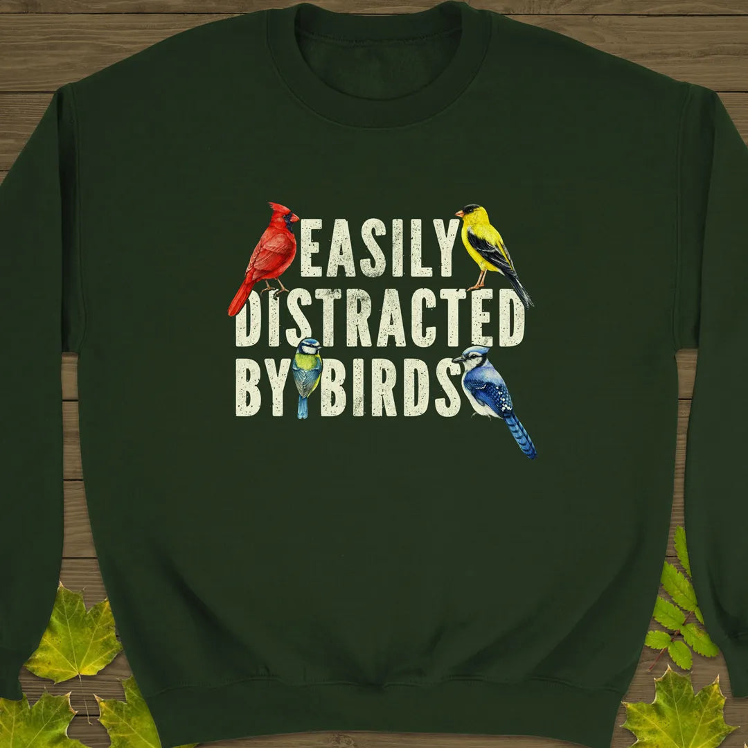 Easily Distracted Crewneck Sweatshirt Forest Green