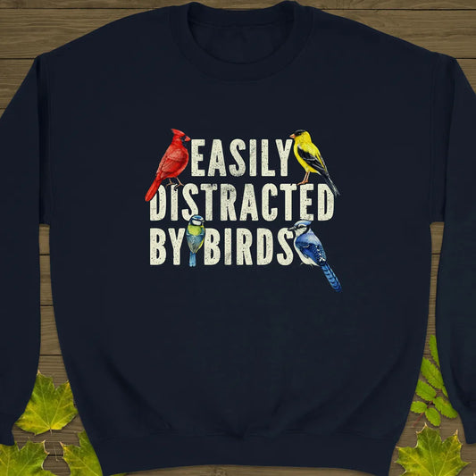 Easily Distracted Crewneck Sweatshirt Navy