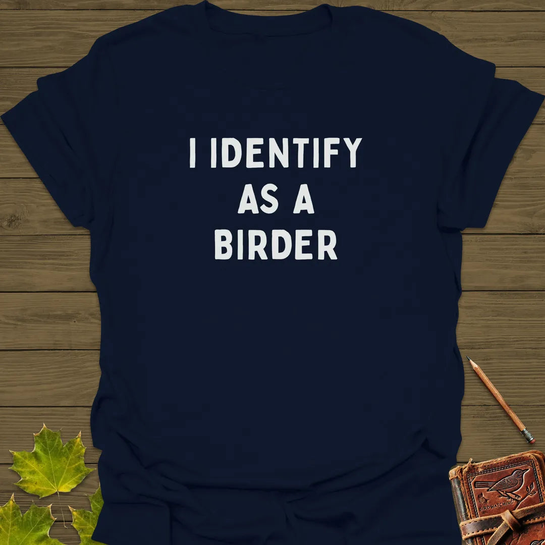 Identify As A Birder T-Shirt Navy