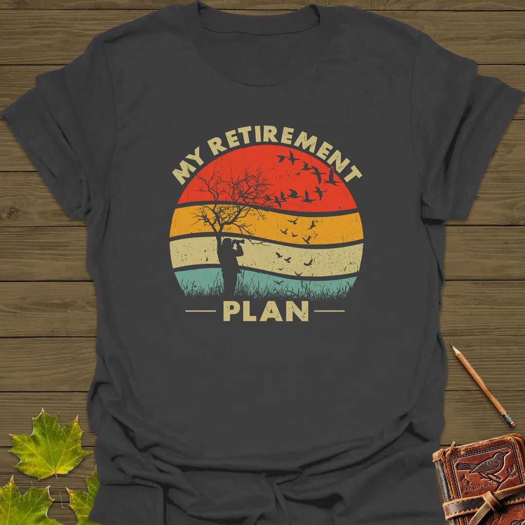My Retirement Plan Birding T-Shirt Charcoal