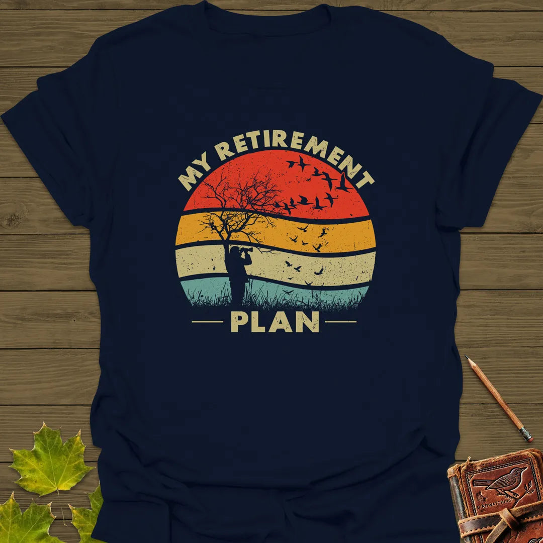 My Retirement Plan Birding T-Shirt Navy