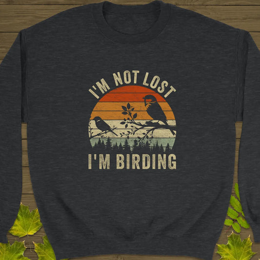 Not Lost, Birding Crewneck Sweatshirt Dark Heather