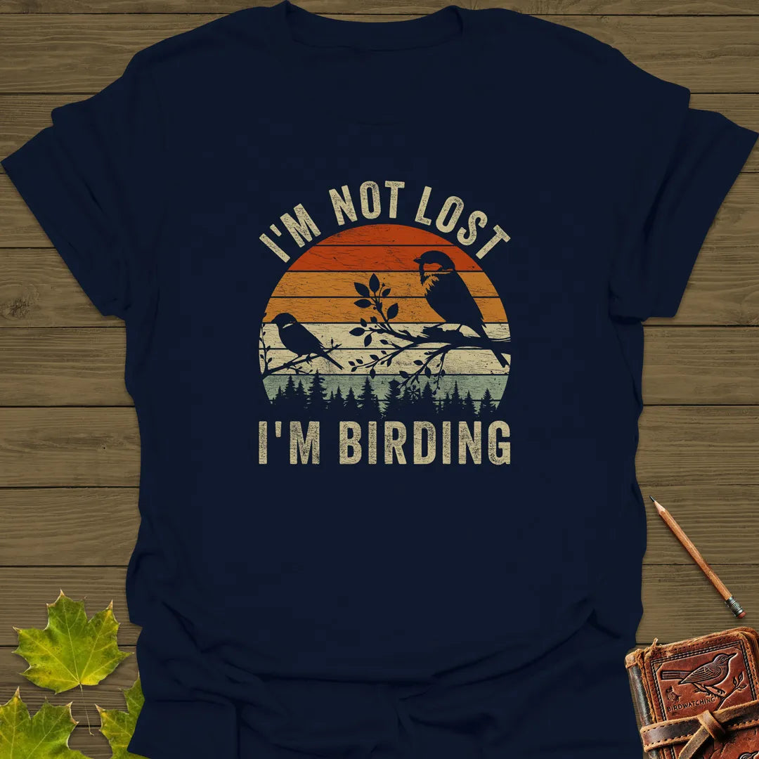 Not Lost, Birding T-Shirt Navy