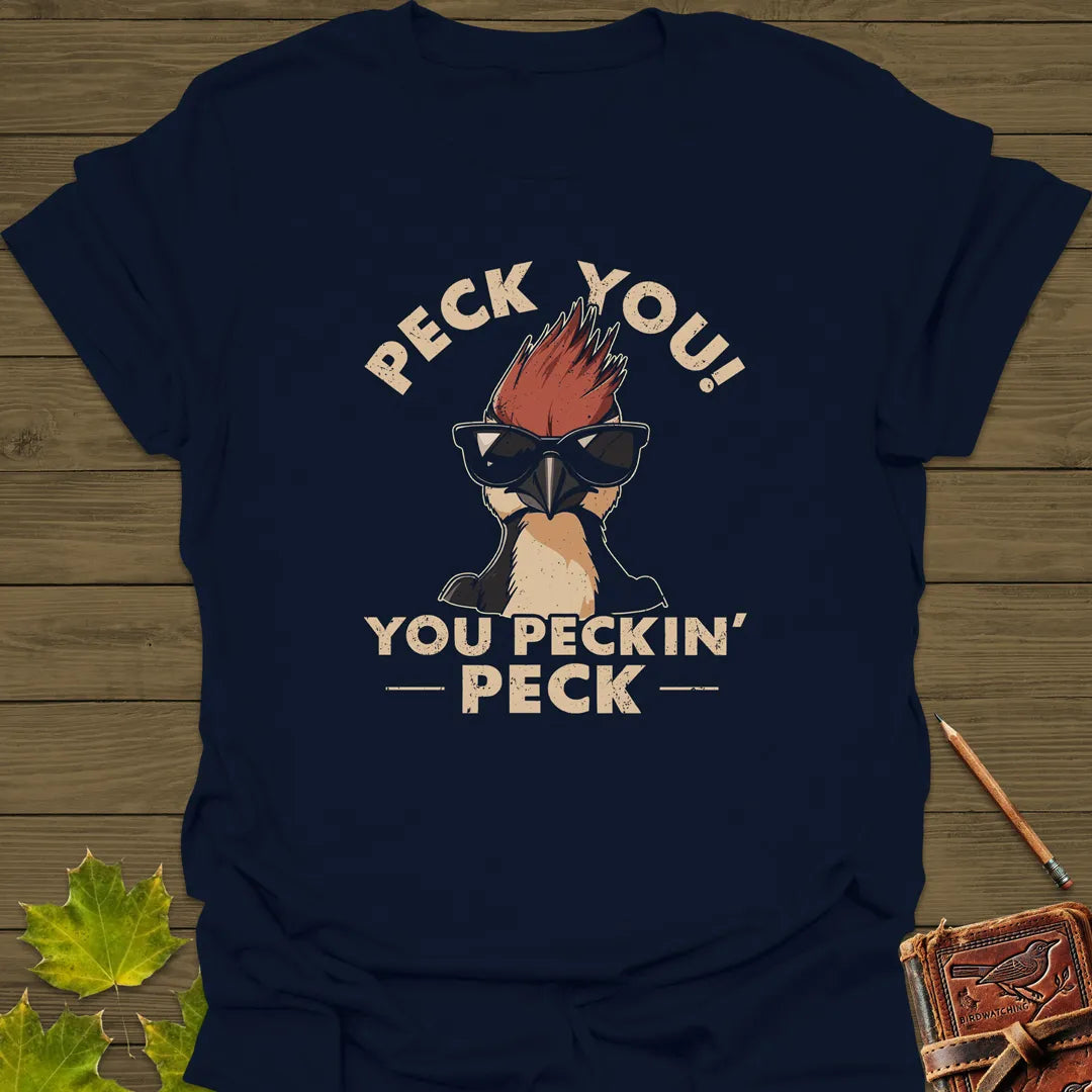 Peck You! Woodpecker T-Shirt Navy