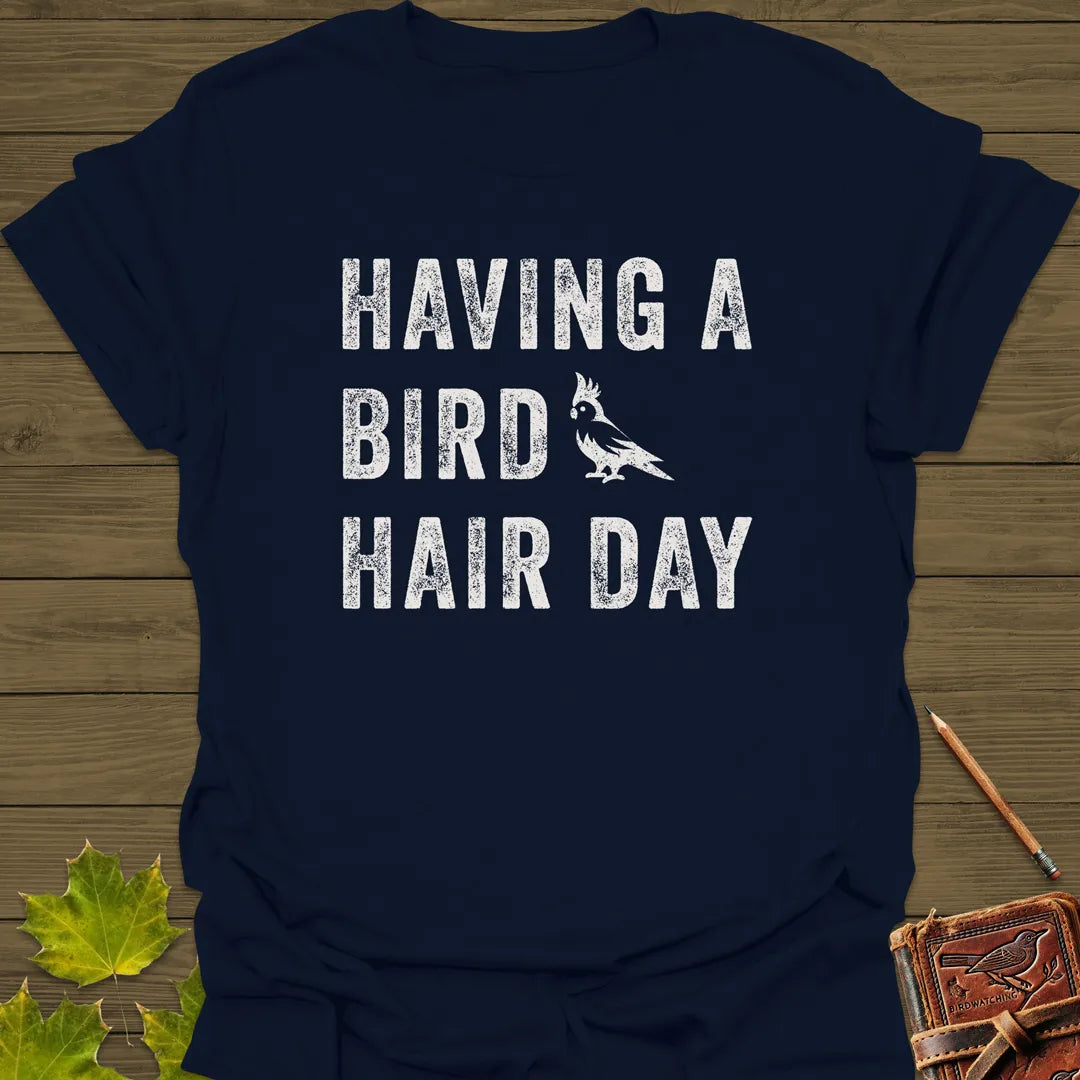 Bird Hair Day Pun T-Shirt Navy