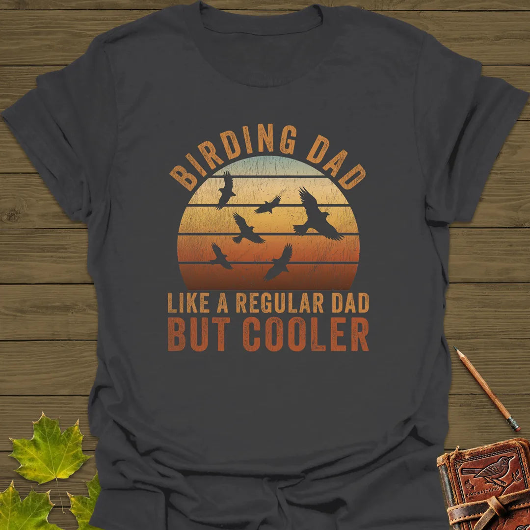 Cool Birding Dad T-Shirt Charcoal