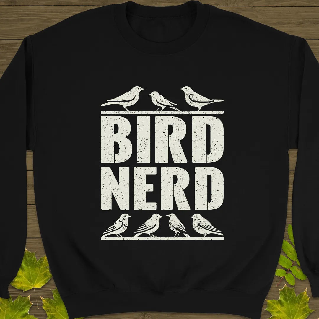 Bird Nerd Crewneck Sweatshirt Black