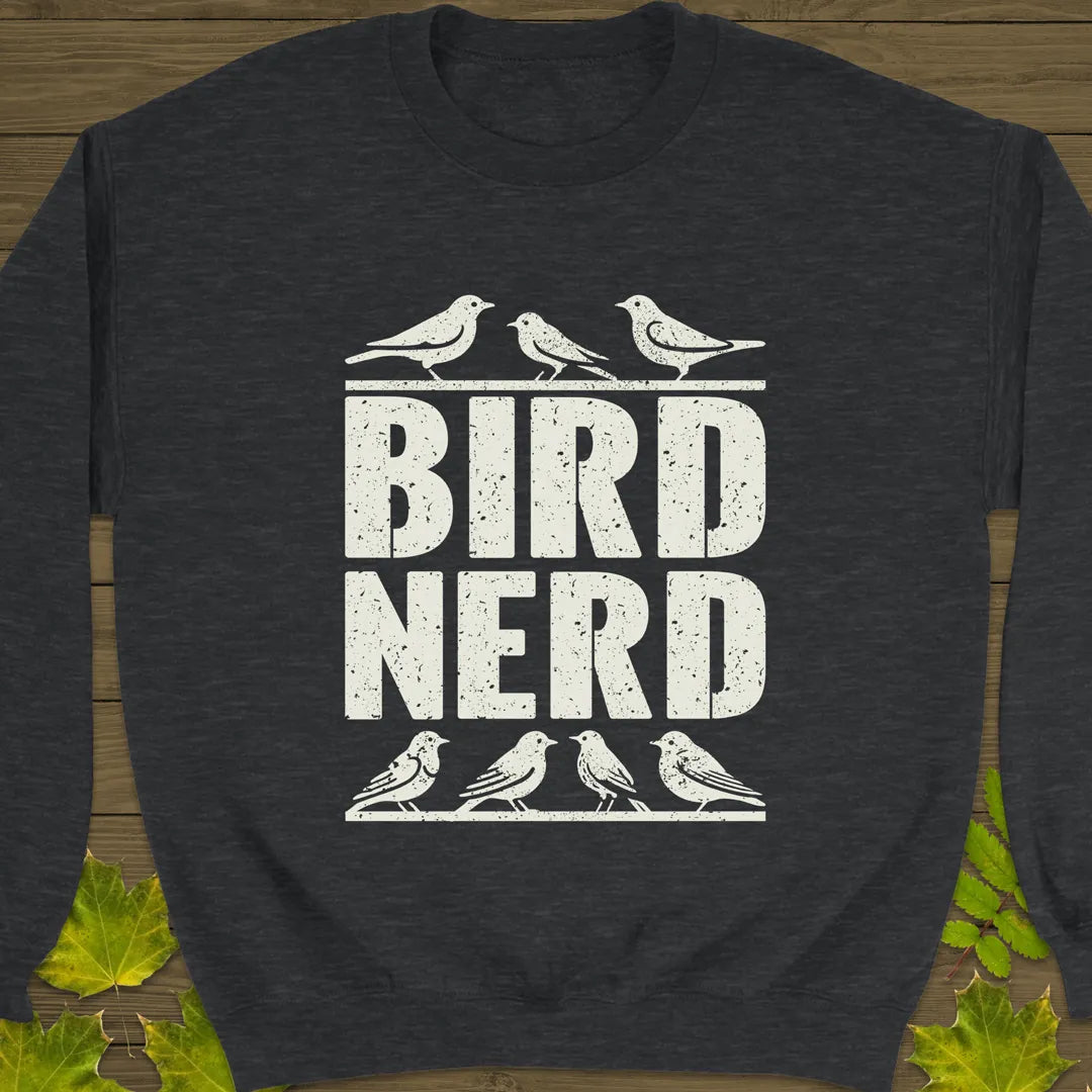 Bird Nerd Crewneck Sweatshirt Dark Heather