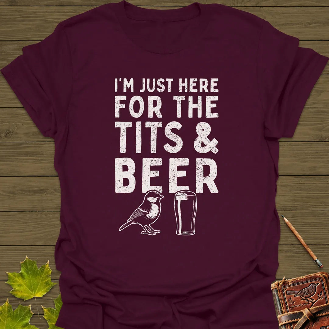Tits and Beer T-Shirt Maroon