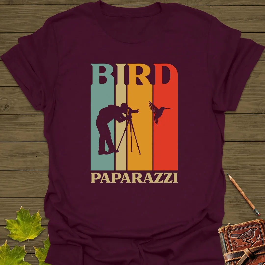 Bird Paparazzi T-Shirt Maroon