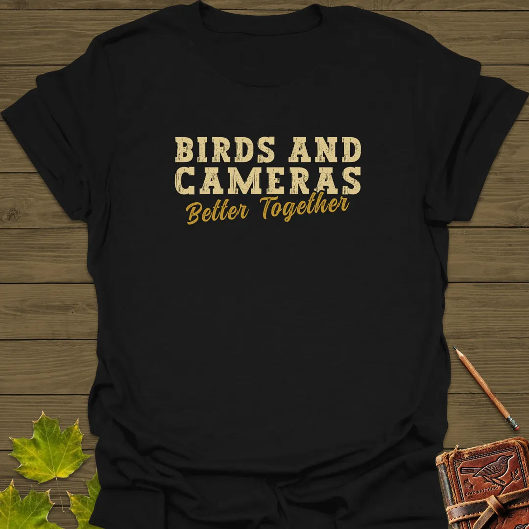 Birds And Cameras Photography T-Shirt Black