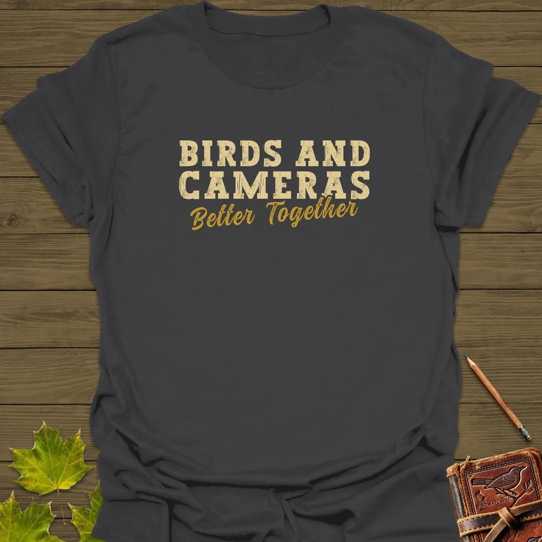 Birds And Cameras Photography T-Shirt Charcoal