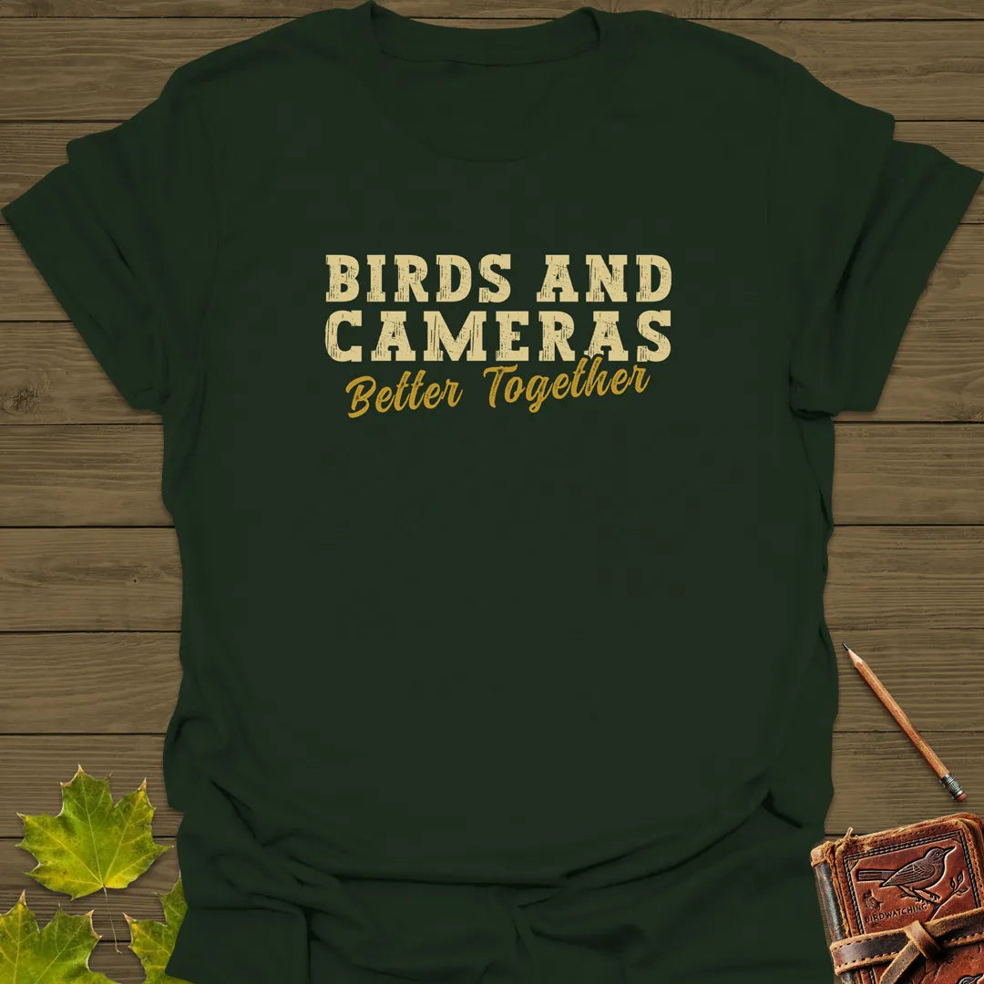 Birds And Cameras Photography T-Shirt Forest Green