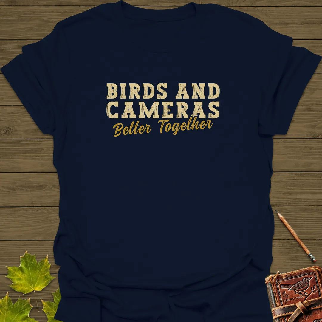 Birds And Cameras Photography T-Shirt Navy