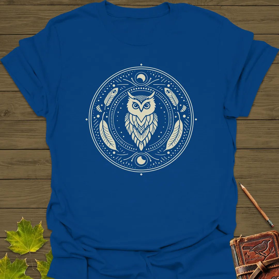 Nocturnal Wisdom Owl T-Shirt Royal