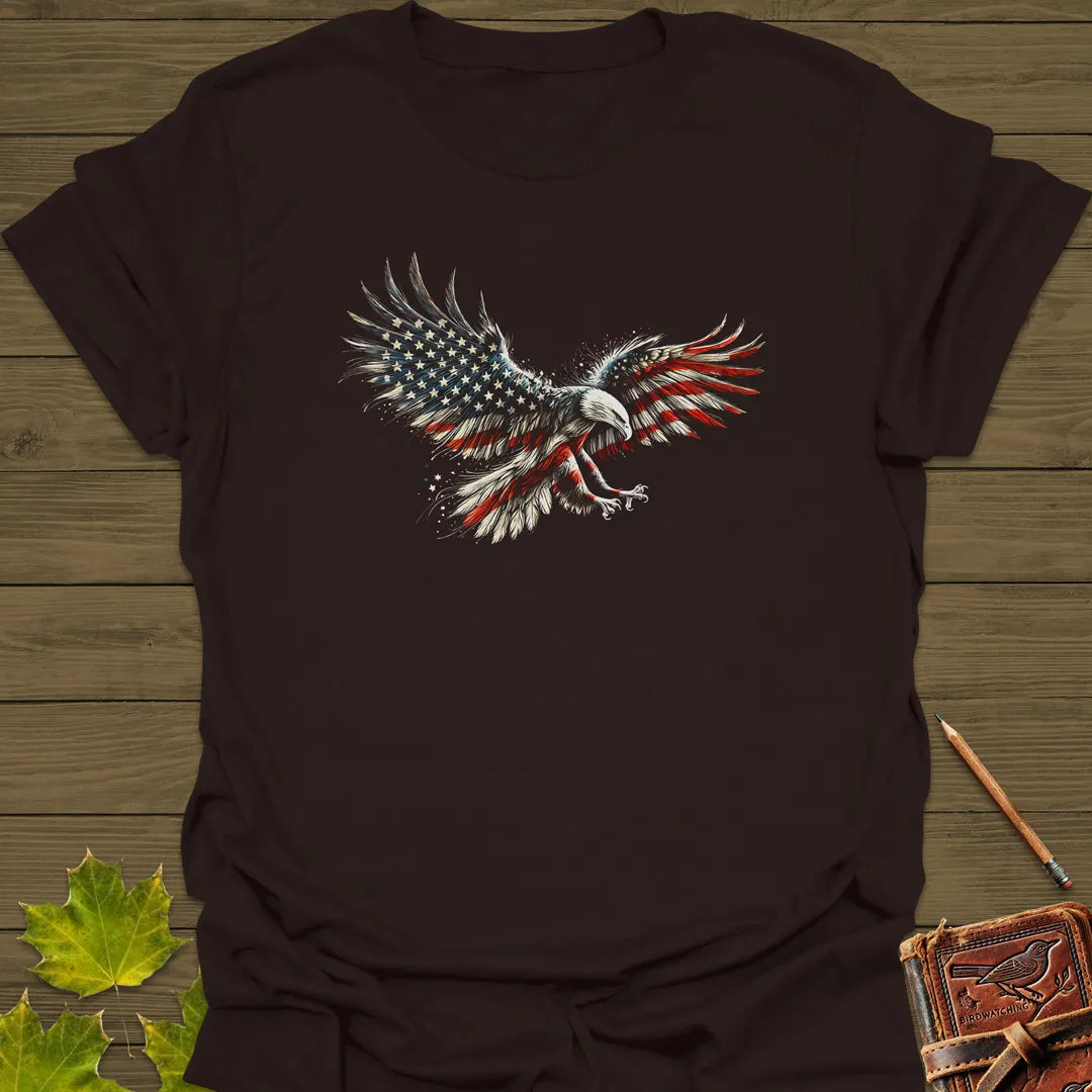 Liberty's Flight USA Eagle T-Shirt Dark Chocolate