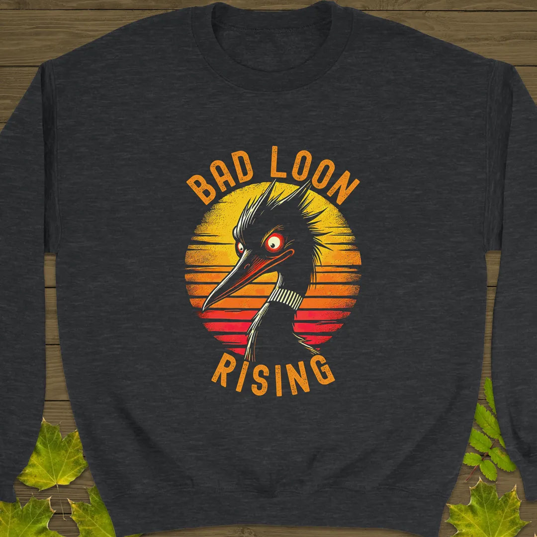 Bad Loon Rising Crewneck Sweatshirt Dark Heather