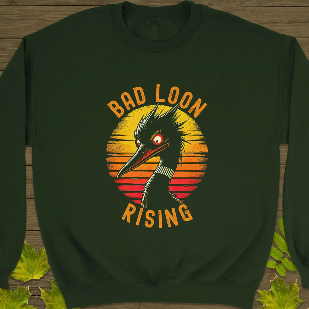 Bad Loon Rising Crewneck Sweatshirt Forest Green