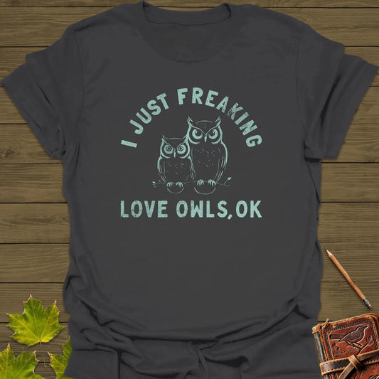 Freaking Love Owls T-Shirt Charcoal