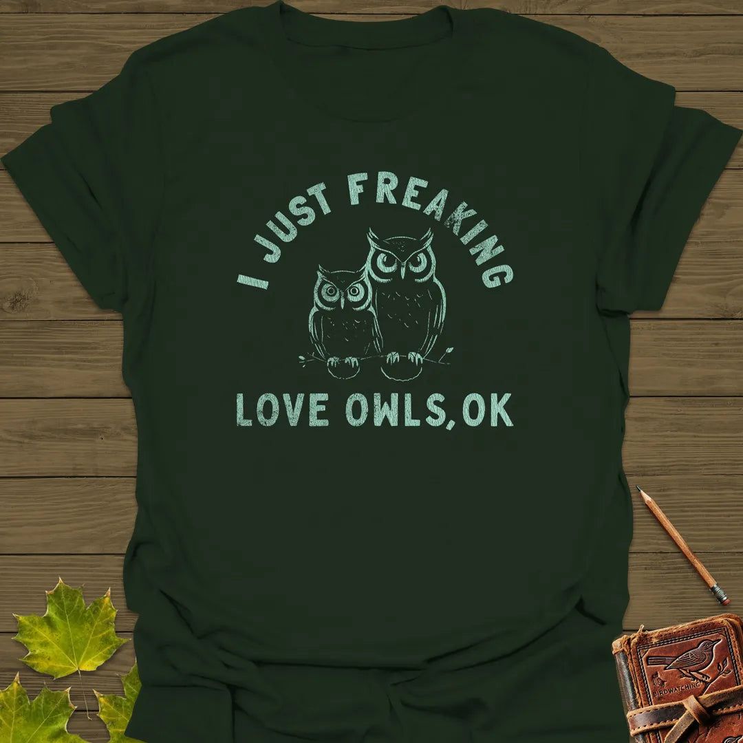 Freaking Love Owls T-Shirt Forest Green